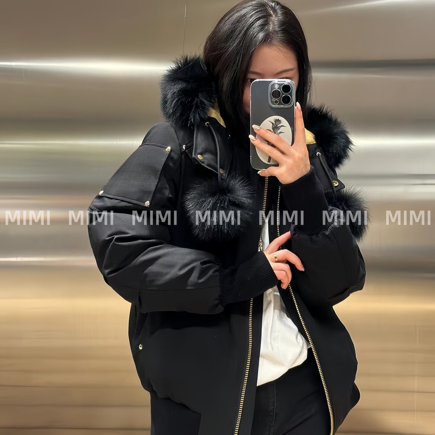 加拿大金剪刀3Q狐狸毛领女士羽绒