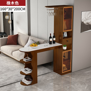 轻奢岩板吧台桌隔断柜酒柜客厅玄关柜简约现代吧台家用吧台储物u.