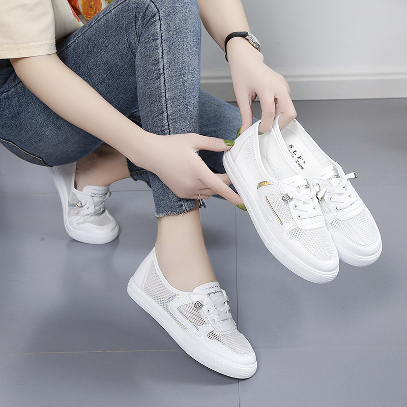 镂空透气小白夏鞋一蹬网鞋凉鞋fr22111季旅游网面款单网士脚休女