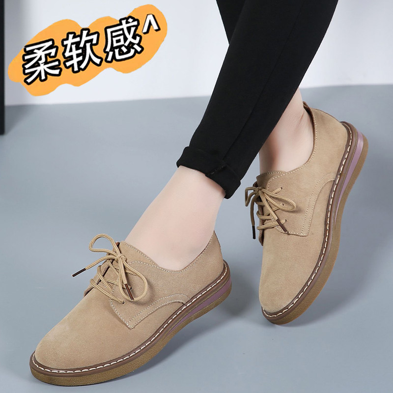 英伦风小皮鞋女款2026春季新款妈妈鞋轻便软底单鞋防滑休闲豆豆鞋