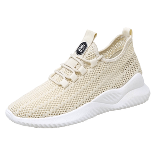 夏季单网运动鞋女2025新款镂空透气网面休闲鞋大码百搭4144跑步鞋