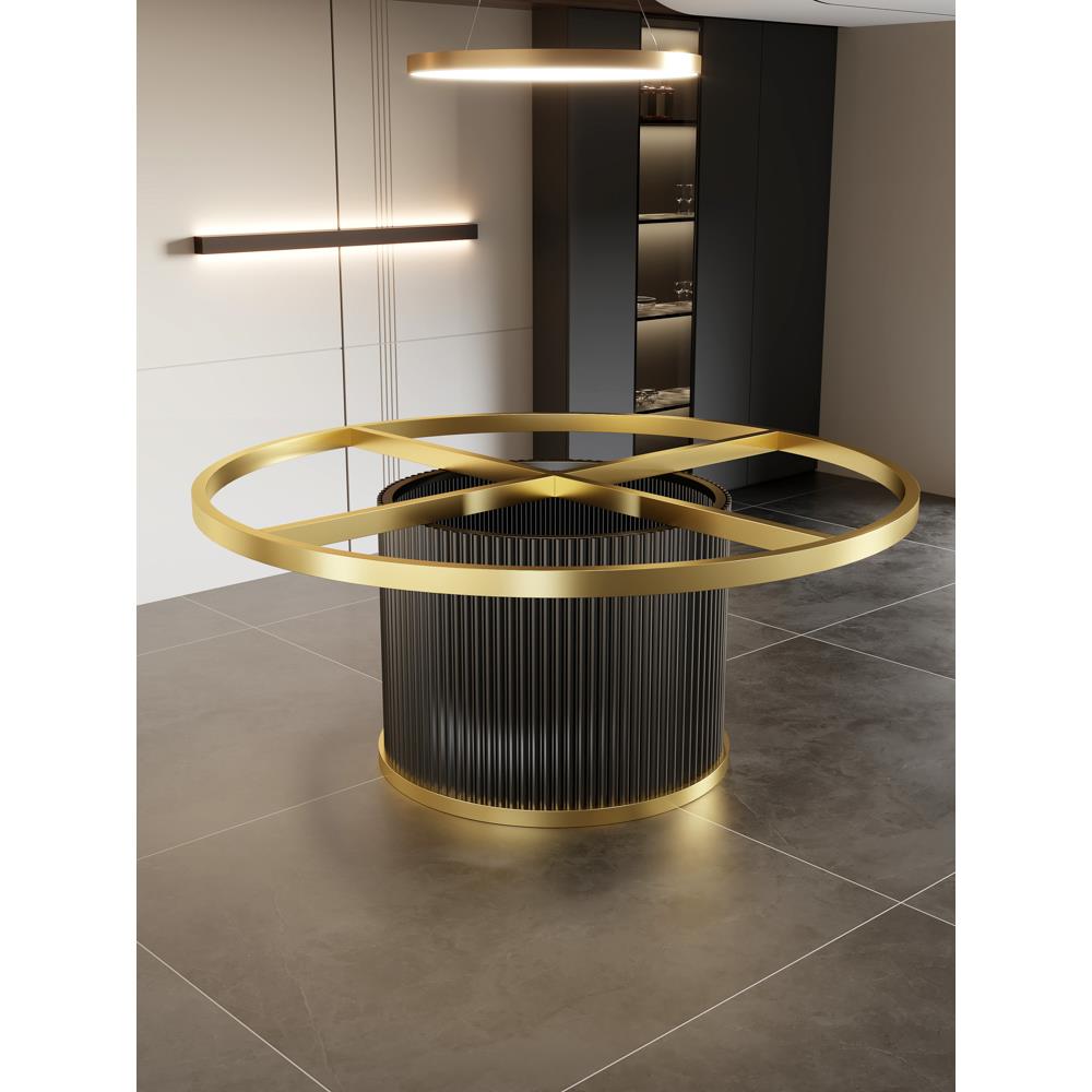 奢石餐桌腿支架大理石圆桌底座圆形岩板不锈钢桌子腿家用圆桌支撑