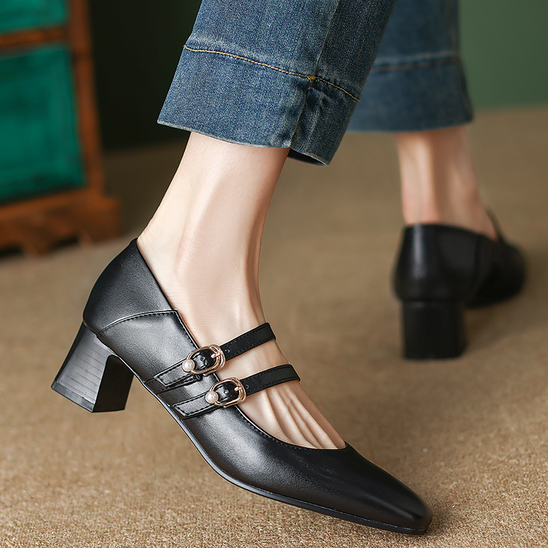 Dale太好穿啦小码313233粗跟单鞋