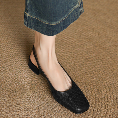 Dale高级感法式复古编织包头凉鞋