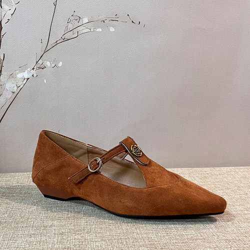 复古风尖头玛丽珍鞋丁字扣带大码