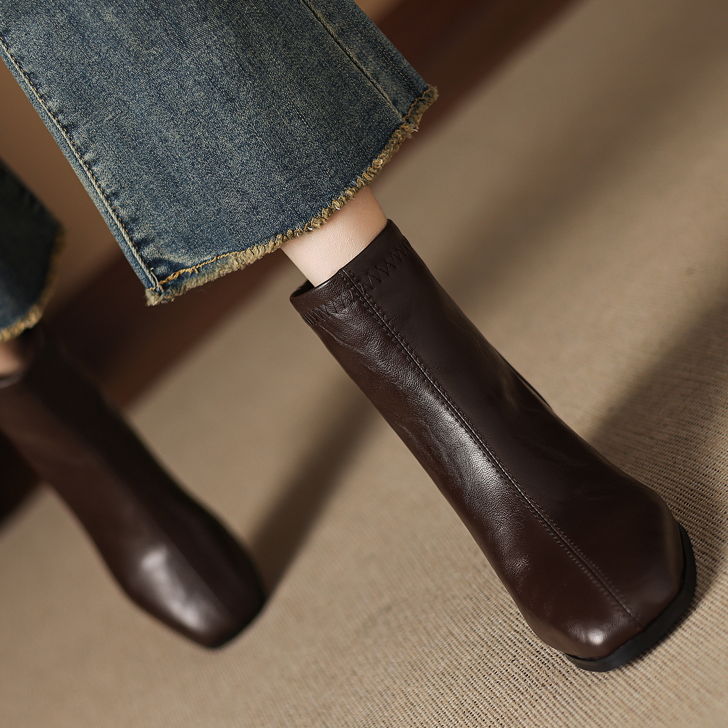 Dale黛迩~经典款小码复古短靴