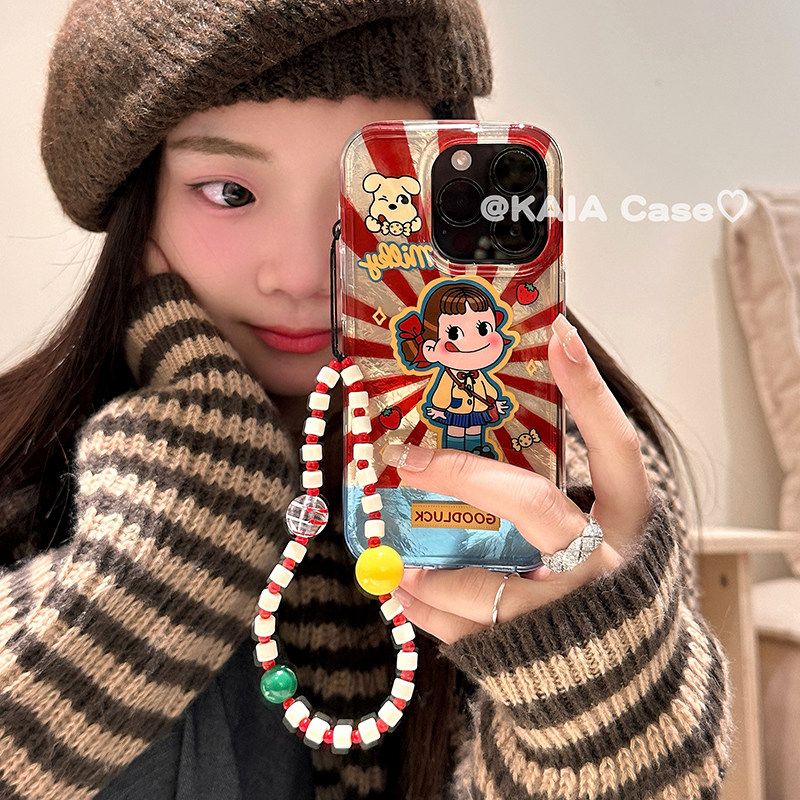 kaia 日韩卡通可爱牛奶妹适用苹果17promax手机壳iph