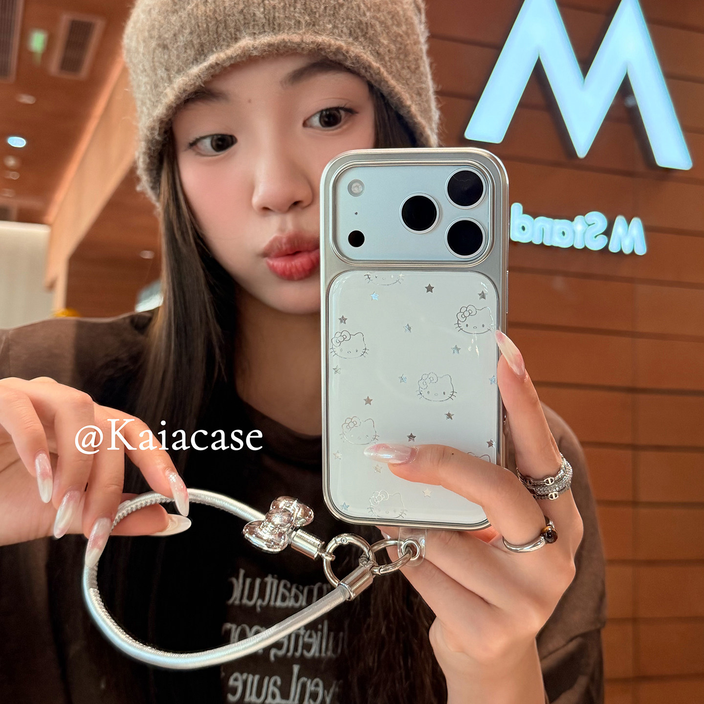 kaia 韩系ins线条哈喽kt蝴蝶结适用苹果17promax手