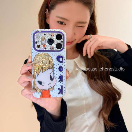 kaia 潮酷ins星星奈良美智适用于苹果18promax手机壳iphone17pro新款15创意16女17pm全包18pro双层防摔手机套