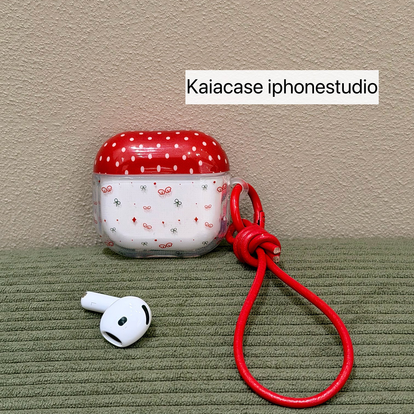 kaia简约透明红蝴蝶结适用AirPods保护套AirPodsPro硅胶苹果耳机套无线蓝牙3/4代airpodspor新三代软壳带挂绳,3C数码配件,耳机保护套,淘宝优惠券,粉丝福利购,淘宝优惠卷