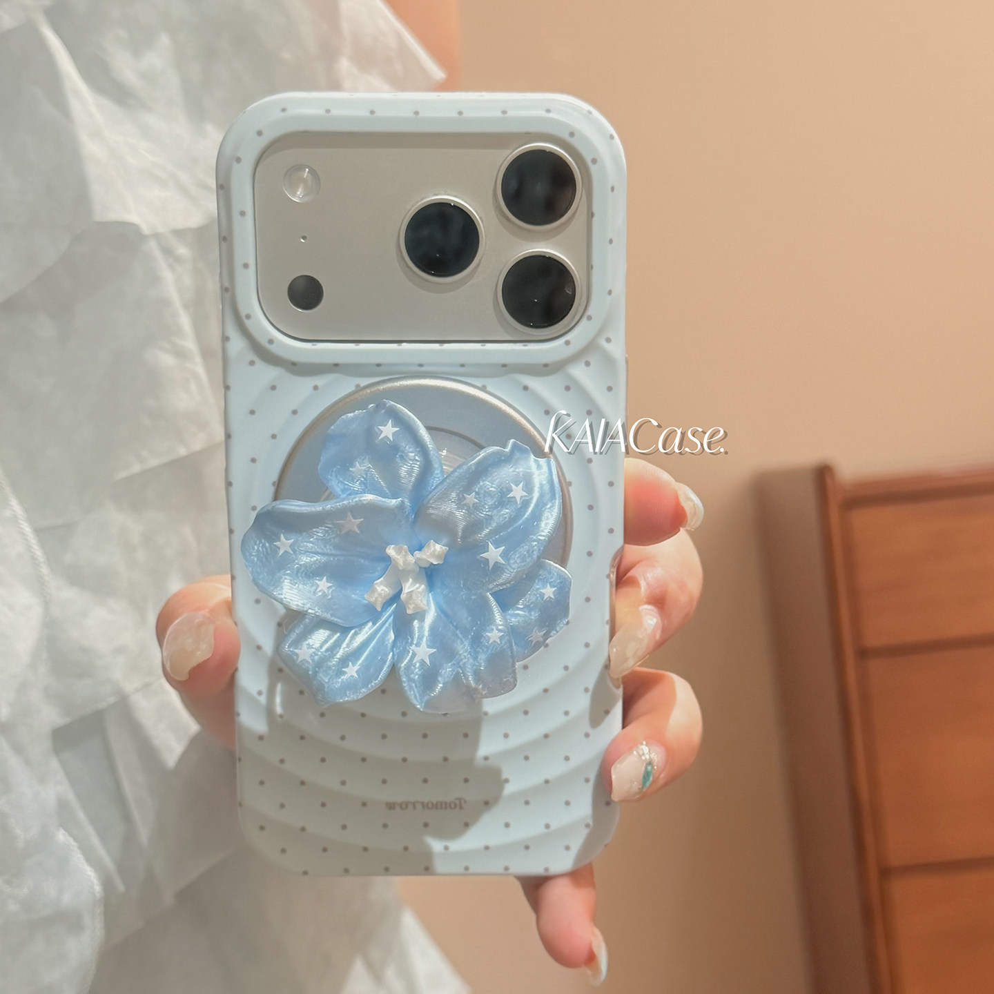 kaia 简约ins波点百合花星星适用苹果17promax手机壳iphone16pro新款17女14pro磁吸支架15pro全包防摔手机套