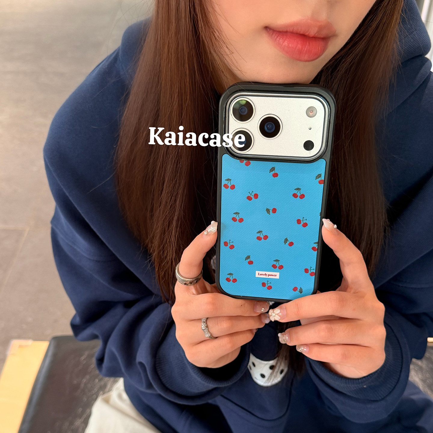 kaia 显白蓝小众ins简约红樱桃适用苹果17promax手机