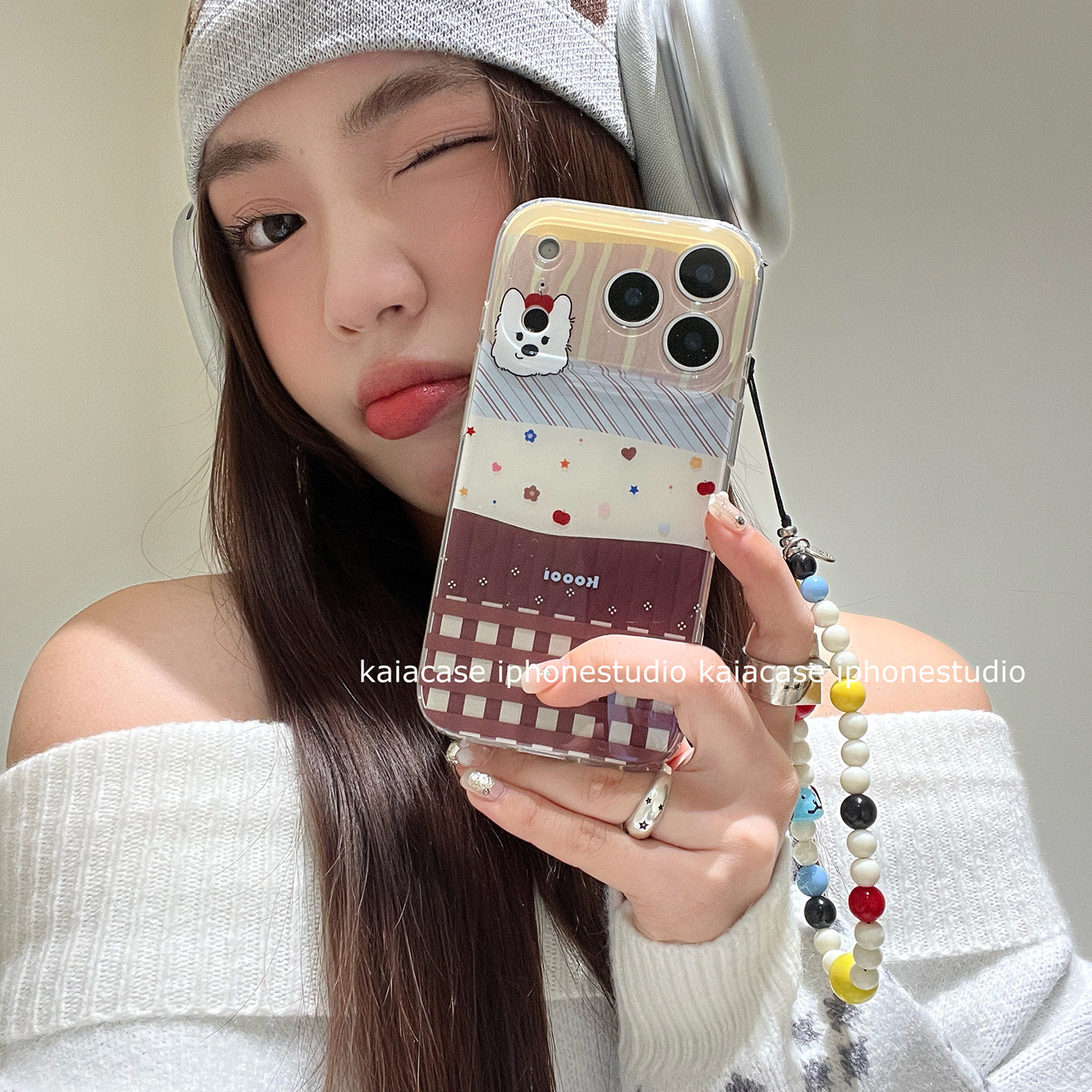 kaia小众ins拼接格纹西高地星星适用苹果17promax手机壳iphone16pro新款15女14pro带链条13pro双层防摔手机套,3C数码配件,手机保护套/壳,淘宝优惠券,粉丝福利购,淘宝优惠卷