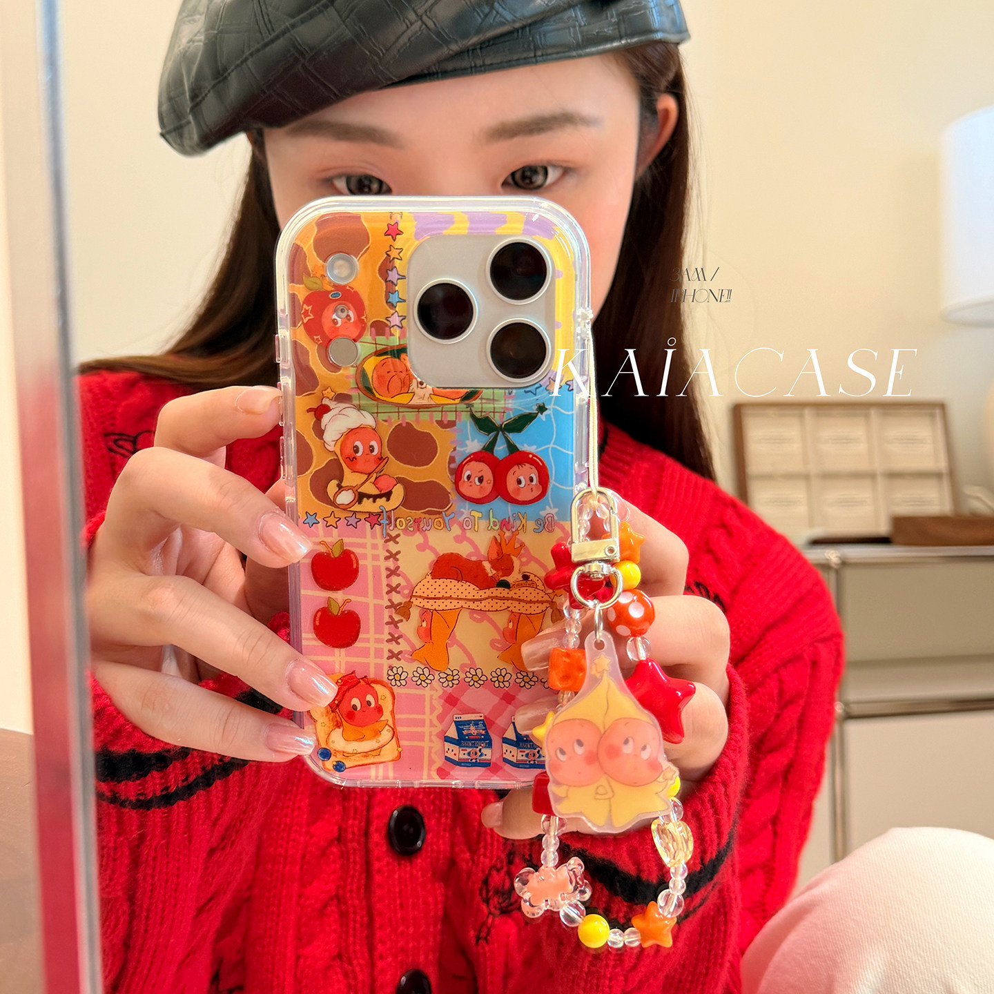 kaia 拼接彩色格纹星星小人插画适用苹果17promax手机壳iphone16pro新款15女14pro带链条15pro双层防摔手机套,3C数码配件,手机保护套/壳,淘宝优惠券,粉丝福利购,淘宝优惠卷