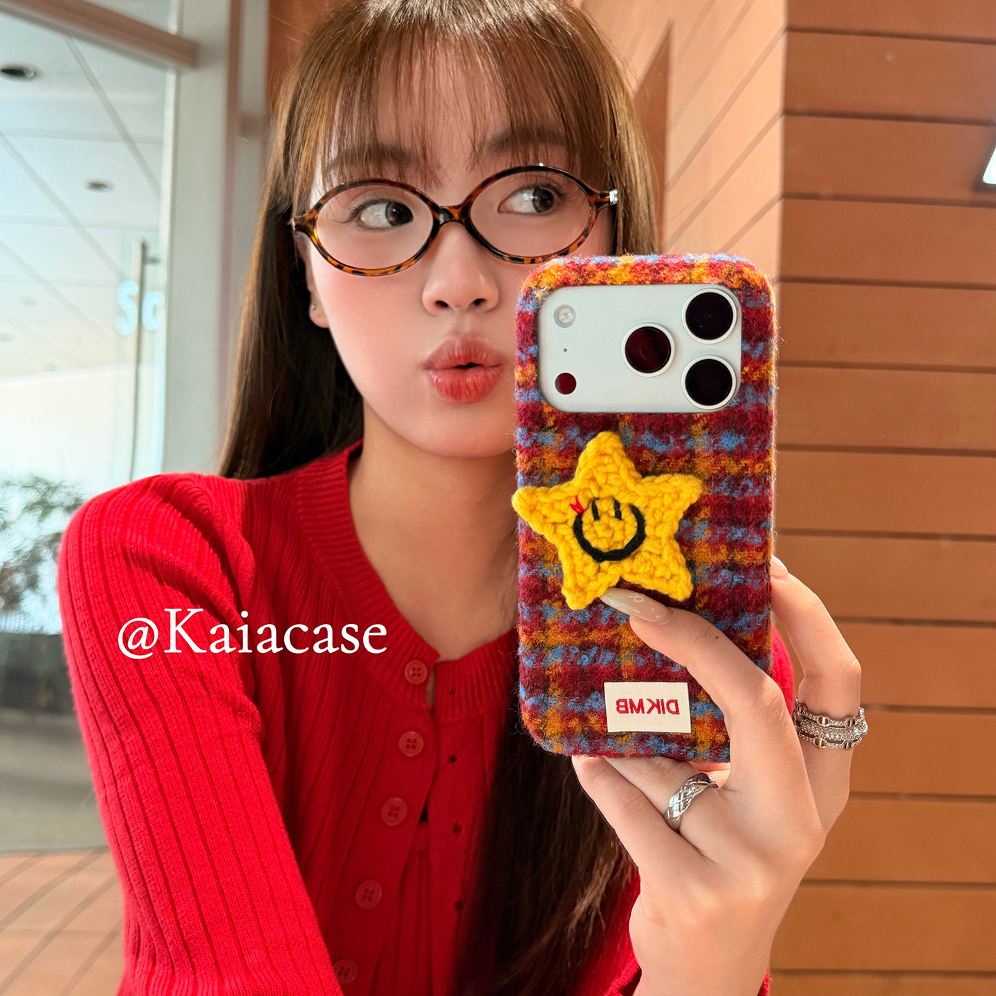 kaia 秋冬绒布彩色格纹五角星笑脸适用苹果17promax手机壳iphone16pro新款13女14pro创意15pro全包防摔手机套,3C数码配件,手机保护套/壳,淘宝优惠券,粉丝福利购,淘宝优惠卷