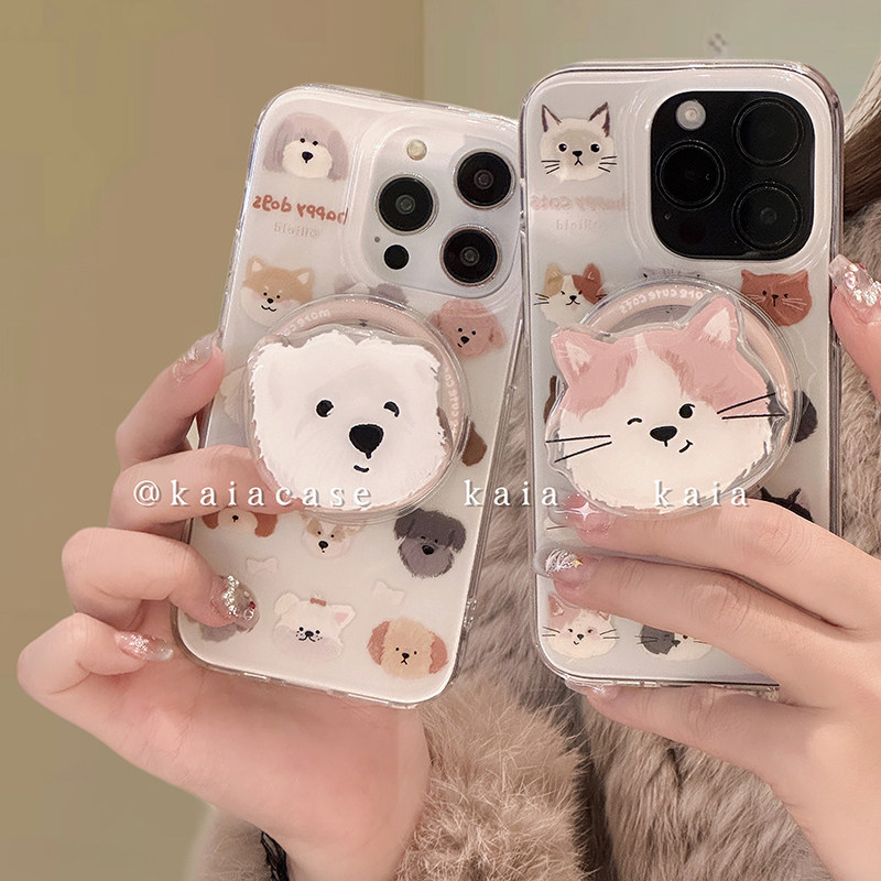 kaia 可爱猫咪小狗磁吸支架适用iphone17promax手机壳苹果16新款15软壳14女款12创意14pro/13pro苹果11保护套,3C数码配件,手机保护套/壳,淘宝优惠券,粉丝福利购,淘宝优惠卷