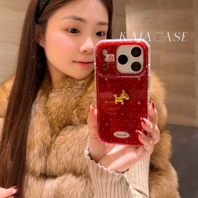 kaia新年红ins高级感星星立体金马适用苹果17promax手机壳iphone16pro新款17女14pro创意15pro双层防摔手机套