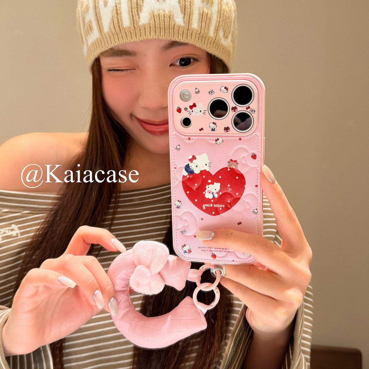 kaia 甜妹软萌爱心HelloKitty适用苹果17promax手机壳iphone16pro新款17女14pro手提腕带15pro全包防摔手机套,3C数码配件,手机保护套/壳,淘宝优惠券,粉丝福利购,淘宝优惠卷