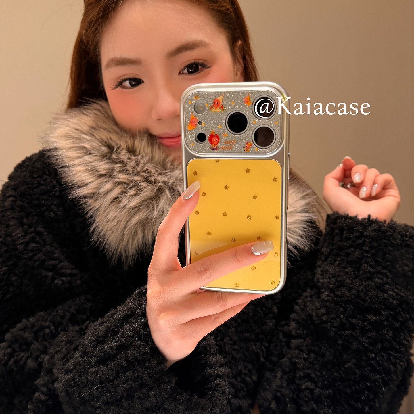 kaia韩风ins俏皮闪粉卡通星星小人适用苹果17promax手机壳iphone16pro新款13女14pro创意15pro全包防摔手机套,3C数码配件,手机保护套/壳,淘宝优惠券,粉丝福利购,淘宝优惠卷