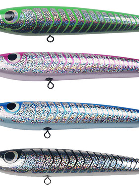 出口日本木质波扒poper深海铁板牛港GT90g木制铅笔20cm路亚饵假饵