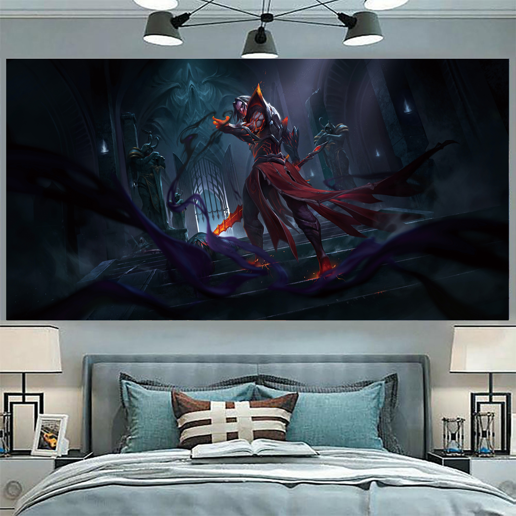 王者荣耀曹操海报卧室宿舍墙贴自粘防水壁纸贴纸超大高清可定制