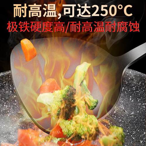 铁仕达(Telssida)家用木柄铁锅铲炒菜铲子勺子套装长柄汤勺炒勺厨
