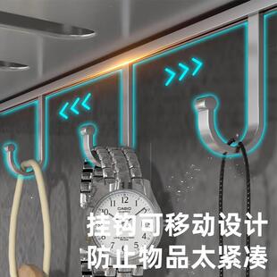 百年正和卫生间置物架毛巾架免打孔浴室厕所浴巾架太空铝轻奢风厨