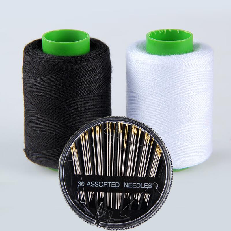 若轩缝衣服用的线家用缝纫机线小卷402白黑色细缝纫线手缝专用针