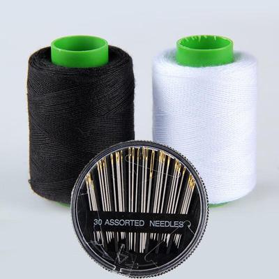 若轩缝衣服用的线家用缝纫机线小卷402白黑色细缝纫线手缝专用针