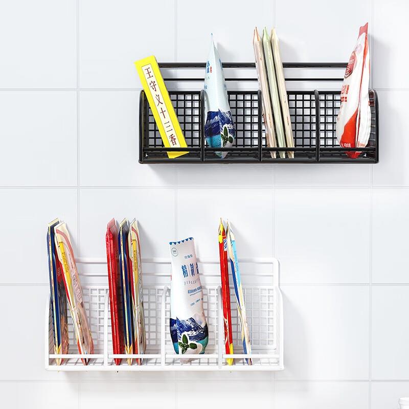 梵俪琳厨房置物架袋装调料收纳架厨房壁挂式收纳盒放佐料包的架子