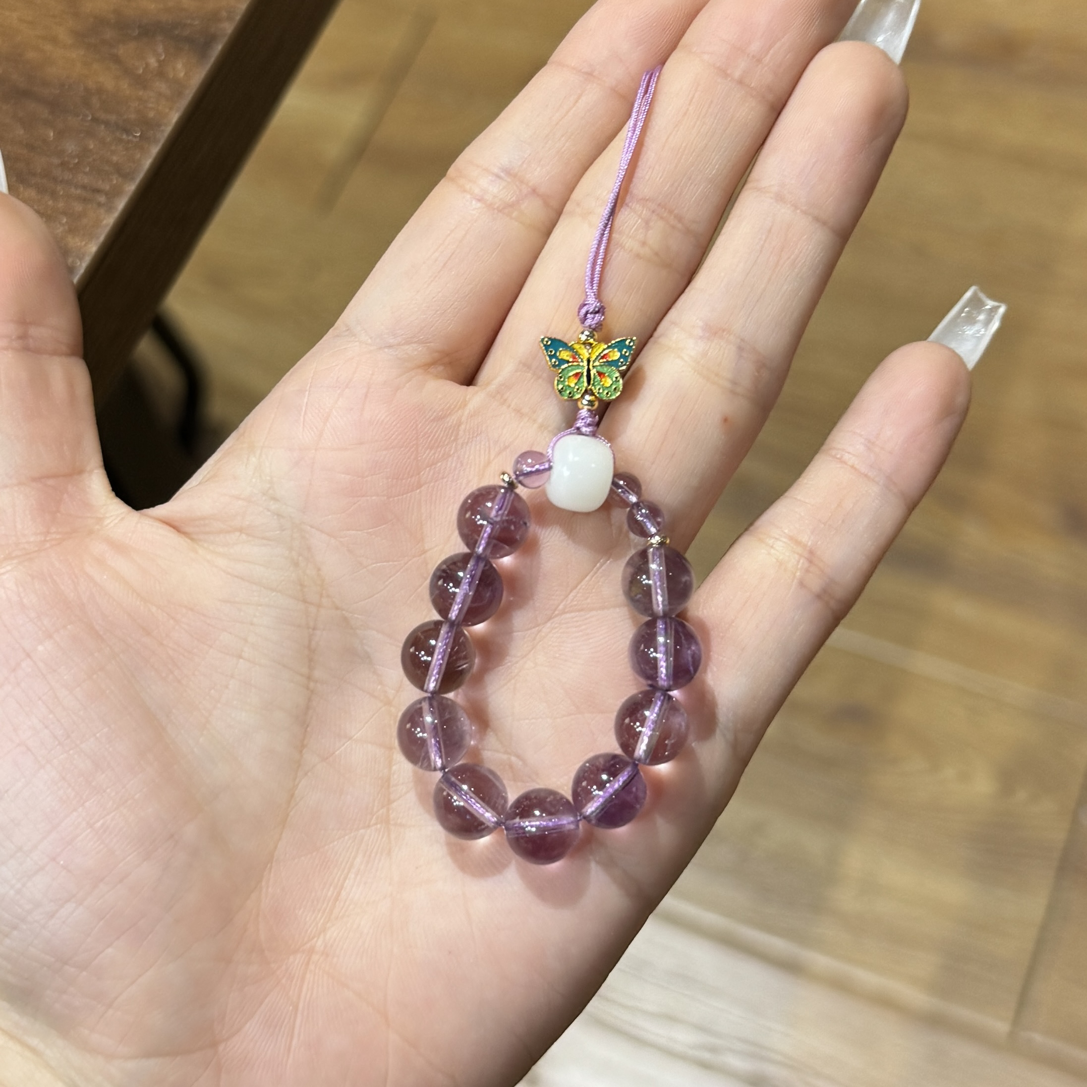 蝴蝶紫水晶挂件