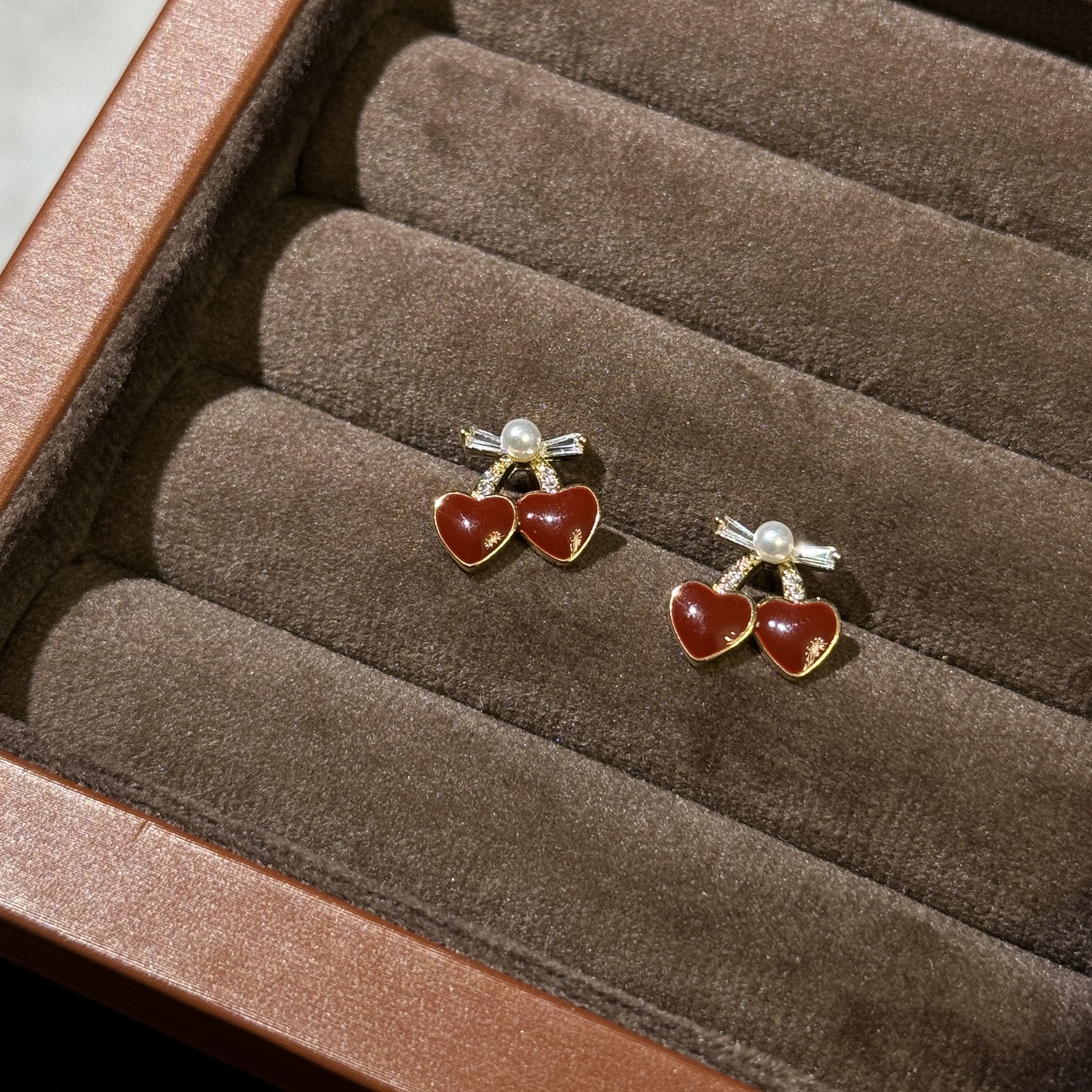 酒红色樱桃耳环,珠宝/钻石/翡翠,手饰,淘宝优惠券,粉丝福利购,淘宝优惠卷