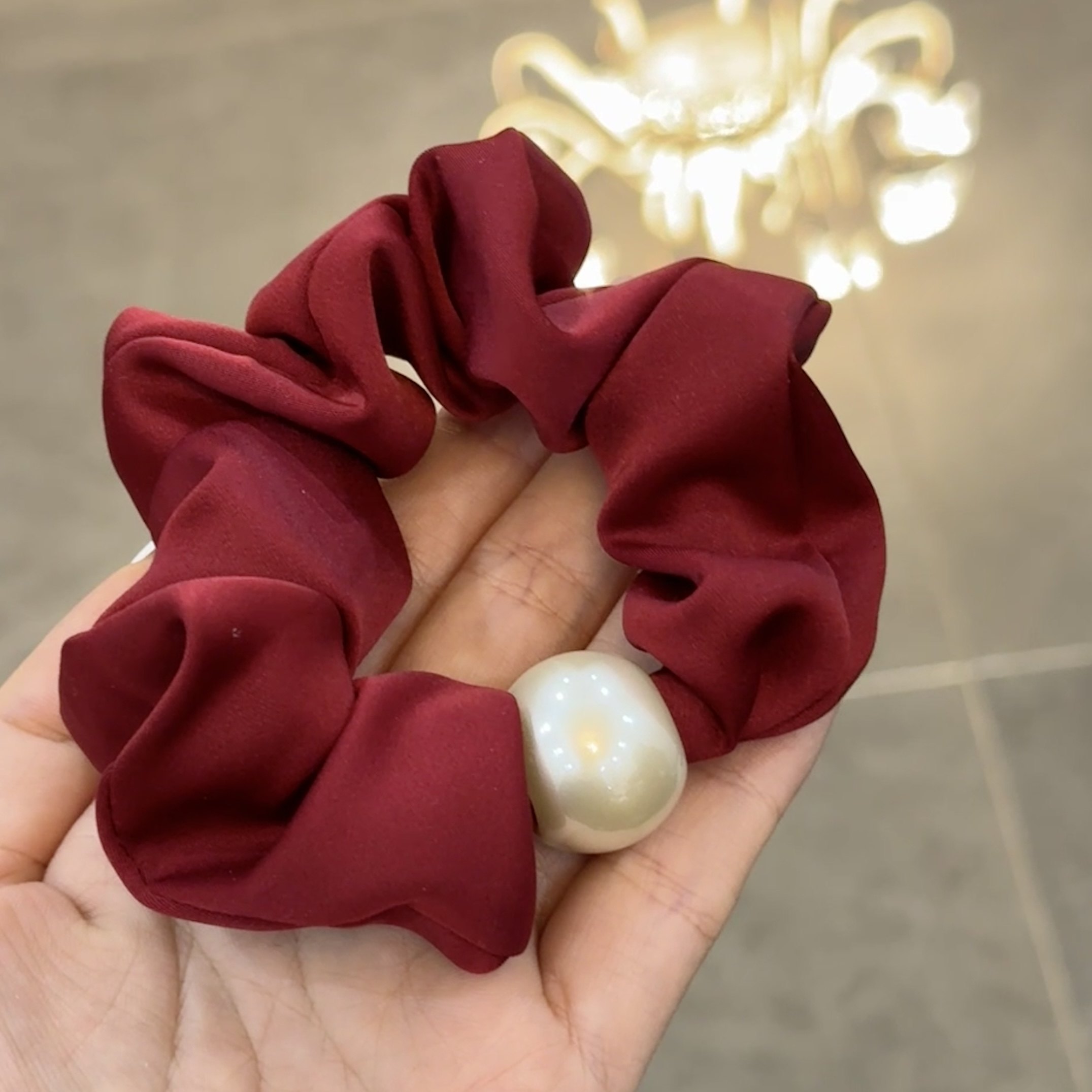 【*豆同款】酒红色缎面发圈,珠宝/钻石/翡翠,手饰,淘宝优惠券,粉丝福利购,淘宝优惠卷