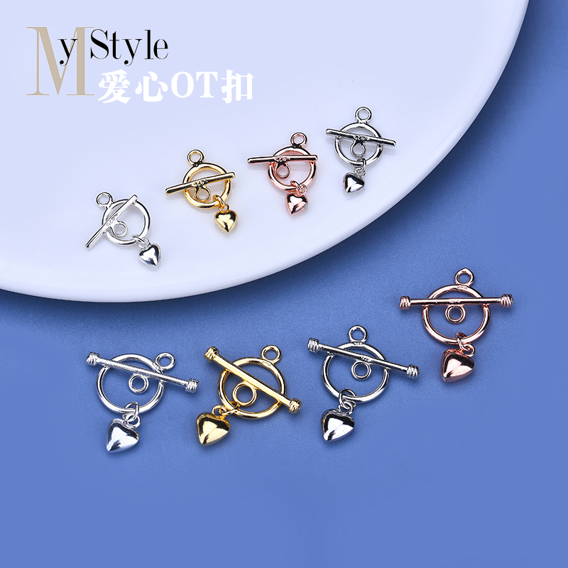 diy925纯银爱心手工编织连接扣