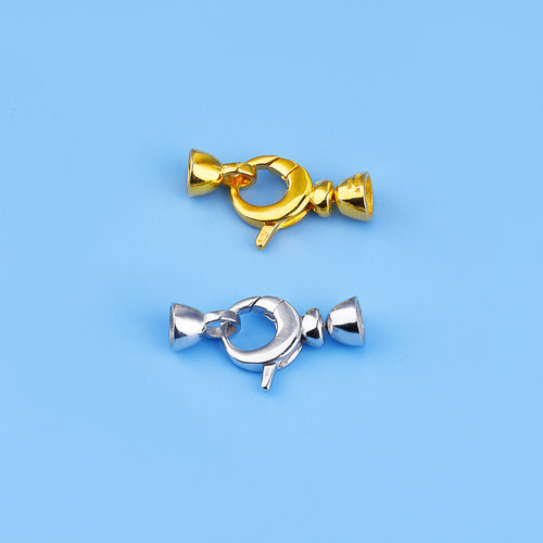S925纯银皮绳扣手工编织DIY配件