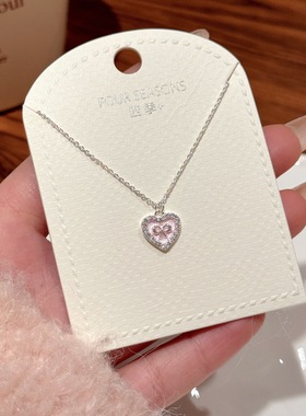 韩式爱心项链时尚轻奢百搭心形吊坠锁骨链女简约小巧精致小众项链