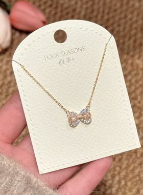 蝴蝶结项链轻奢高级感小众精美锁骨链百搭甜美气质韩版蝴蝶结项链