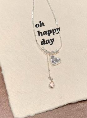 跨境法式复古项链时尚爱心轻奢锁骨链亚马逊欧美精致小众百搭项链