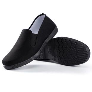 朋安工业品劳保布鞋夏季防滑透气轻便布鞋全黑底布鞋43码