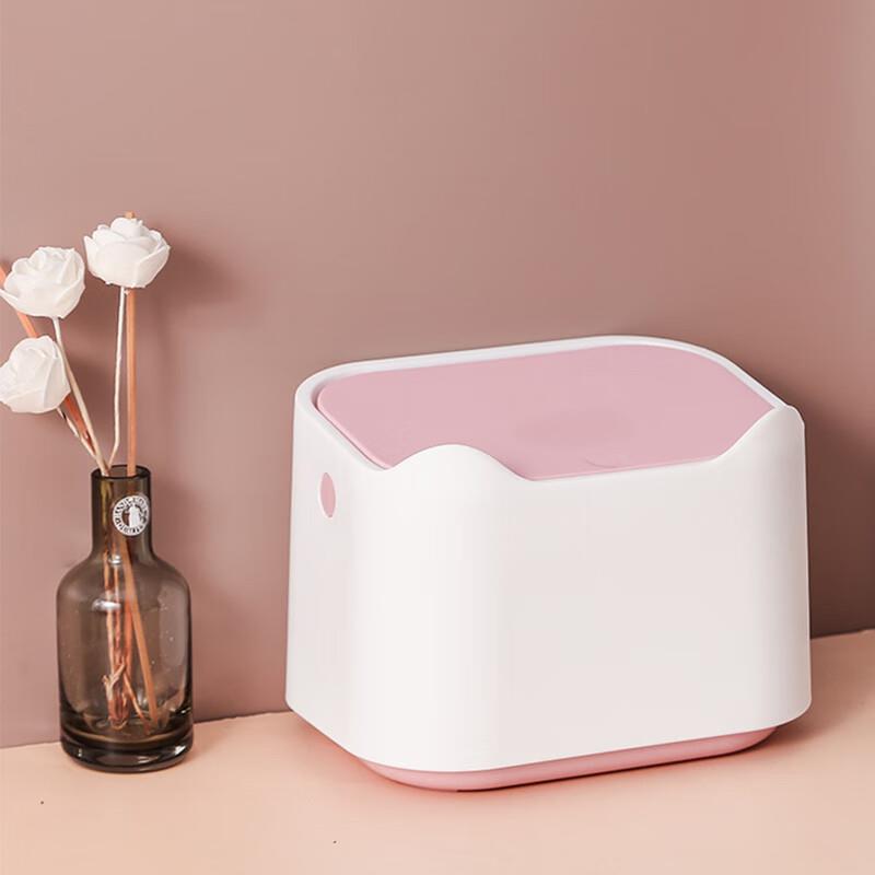 爱趣家按压式餐桌面垃圾桶茶几上的小号收纳盒迷你可爱少女家用办