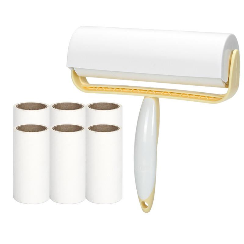 KEYiDE粘毛器滚筒16CM大号衣物除尘器可撕式粘尘滚沾毛器黄色1手