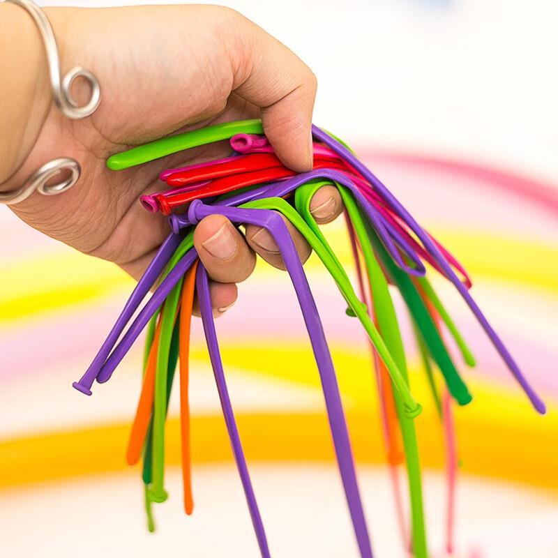 菲爱长条气球百变魔术气球加厚节日装饰气球彩虹造型儿童生日布置