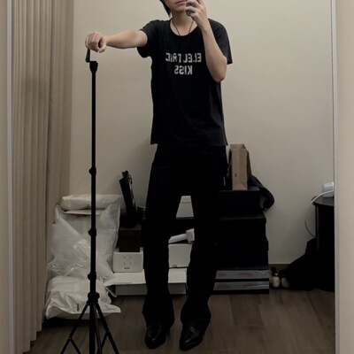 Ann做旧飘带短袖李龙馥同款