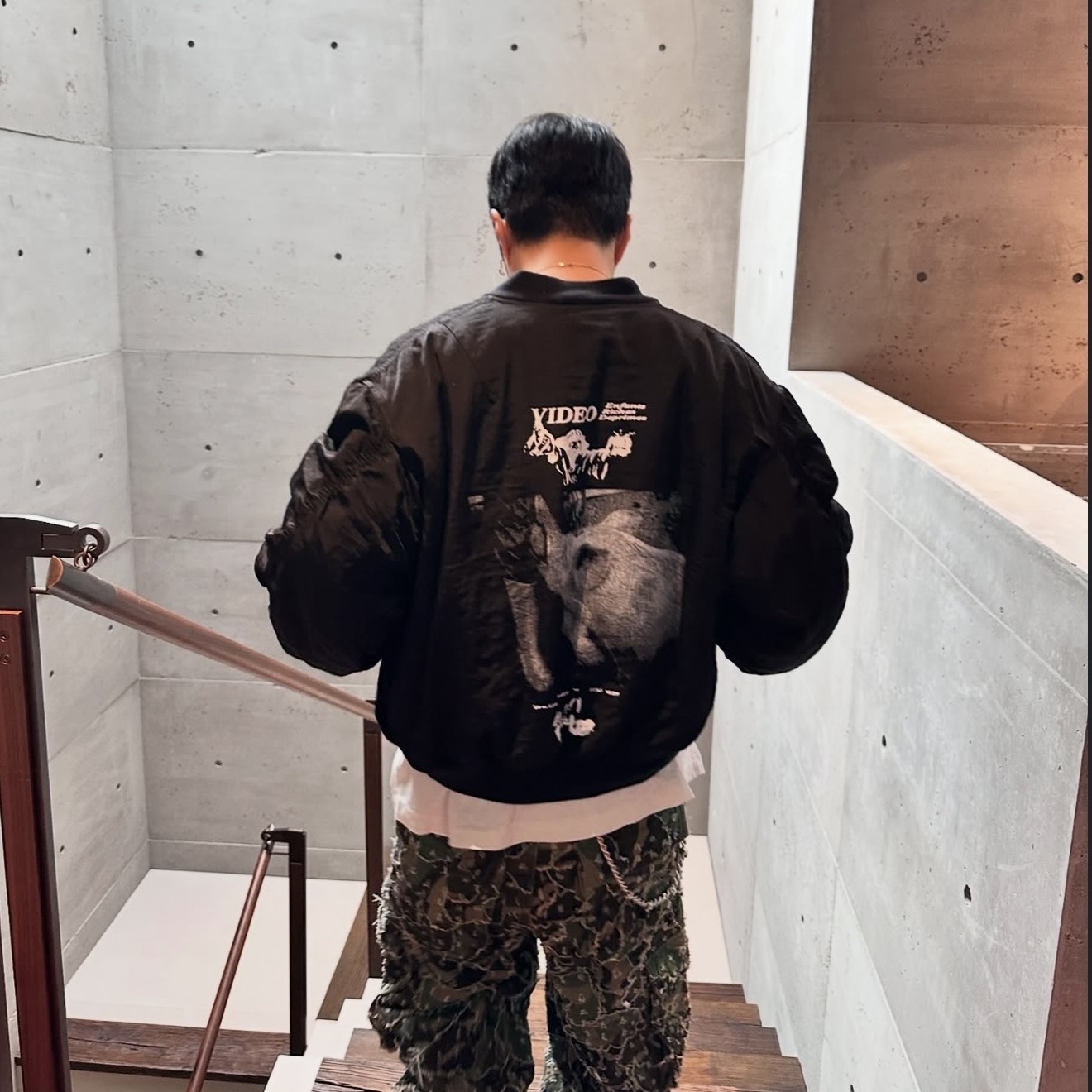 erd印花棉服bomber西村力同款