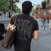 范丞丞同款 BMC 十字架裂纹印花短袖 水洗做旧T恤 Alice Hollywood