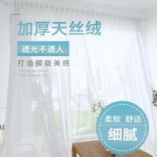 窗帘纱帘透光不透人纱飘窗白纱阳台纱客厅卧室半遮光窗纱白色新款