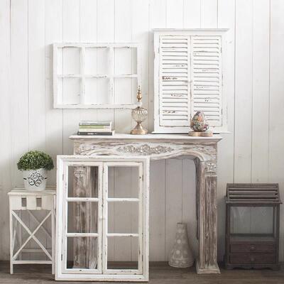 覆古做旧假窗户装饰彷真实木窗户框花园背景墙挂件创意拍摄道具