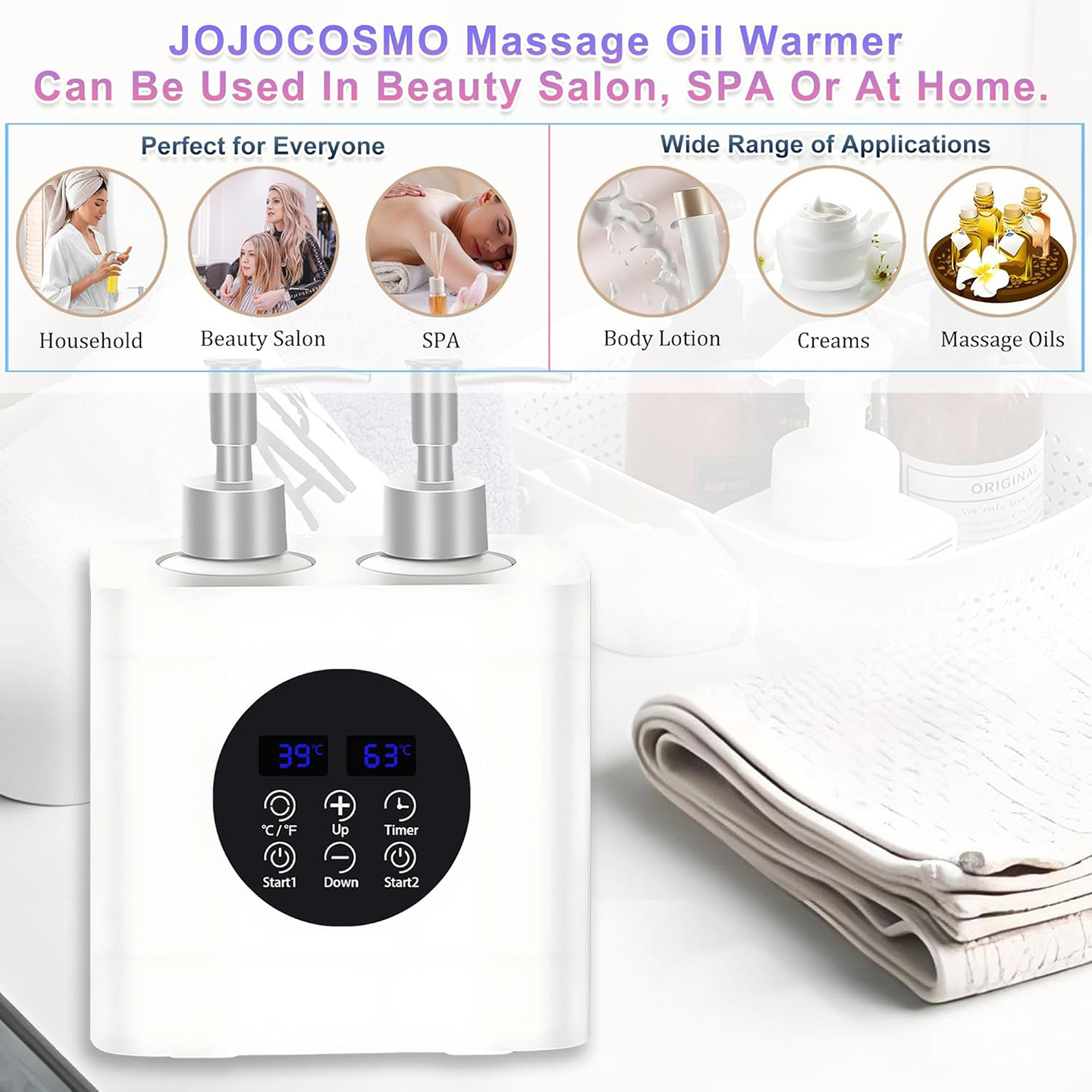 按摩油水乳新款可控温精油扩香器加热热卖SPA专用按摩精油加热器