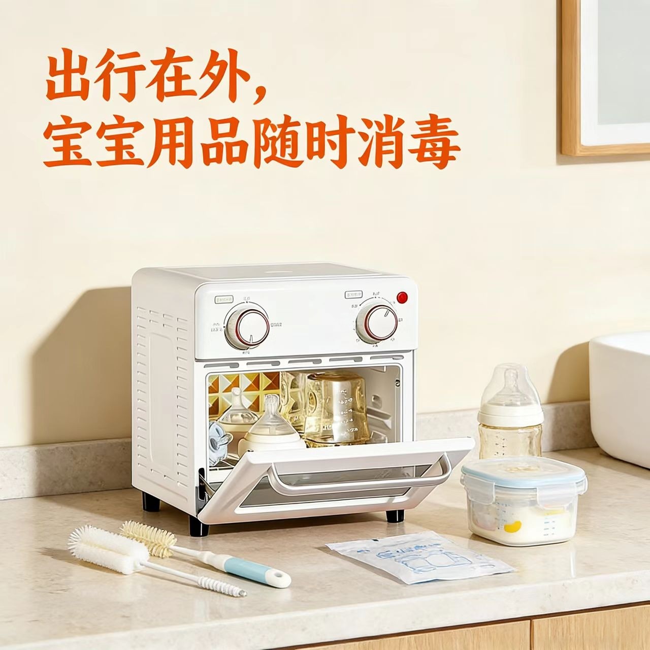 热风消毒机桌面保洁柜奶瓶烘干机迷你臭氧便携一体母婴奶瓶消毒柜,生活电器,安抚奶嘴消毒器,淘宝优惠券,粉丝福利购,淘宝优惠卷