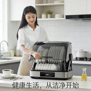 对开门会议室消毒柜家用立式小型碗筷架消毒柜家用小型桌面台式